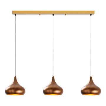 Lampa wisząca MUBA 3xE27/40W/230V miedziana