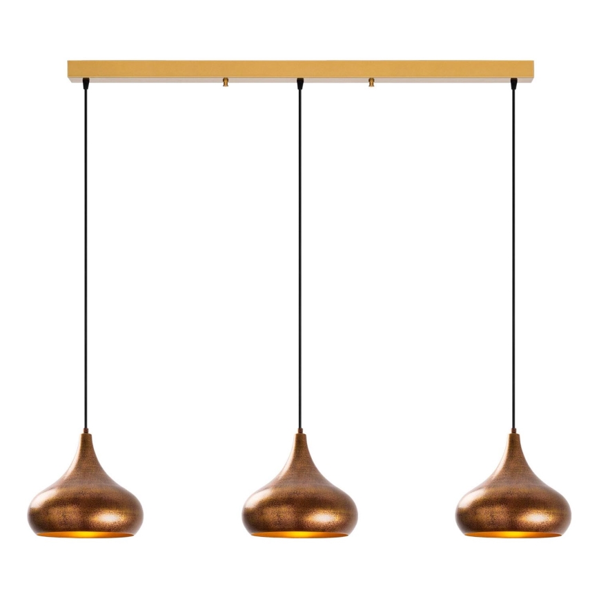 Lampa wisząca MUBA 3xE27/40W/230V miedziana