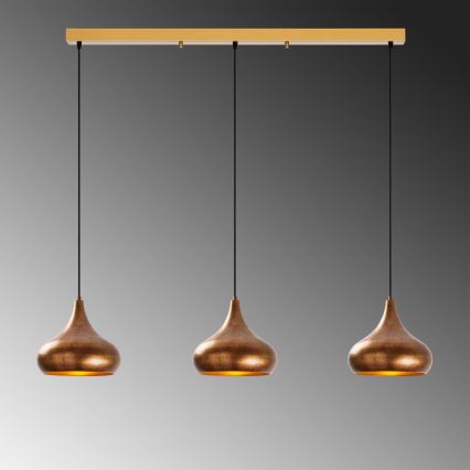 Lampa wisząca MUBA 3xE27/40W/230V miedziana