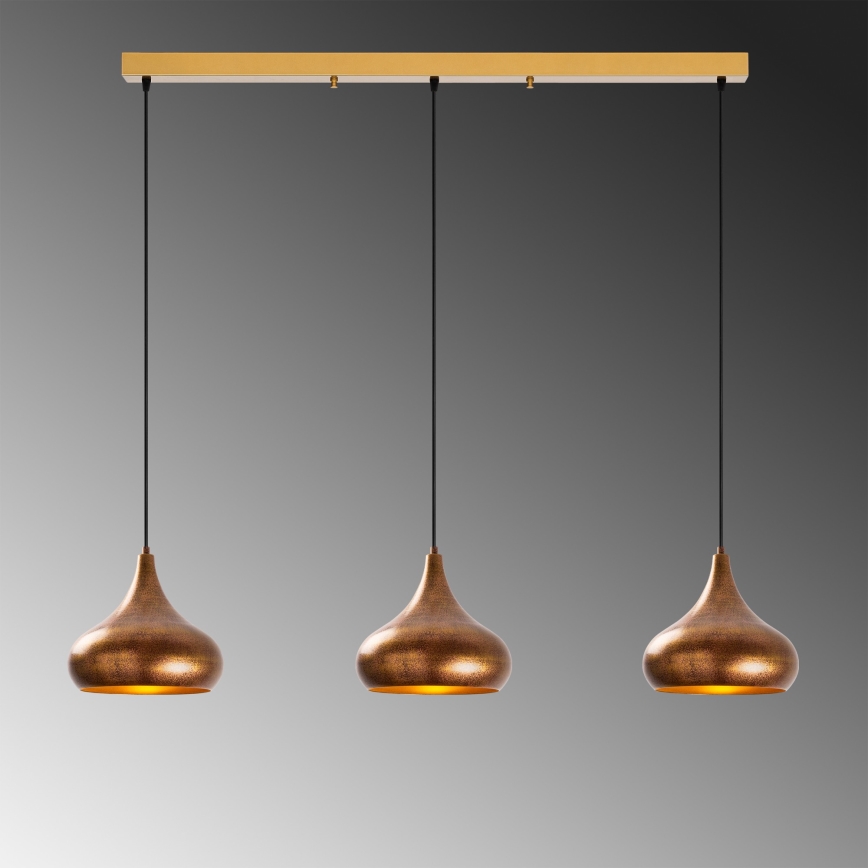 Lampa wisząca MUBA 3xE27/40W/230V miedziana