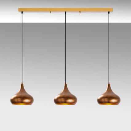 Lampa wisząca MUBA 3xE27/40W/230V miedziana