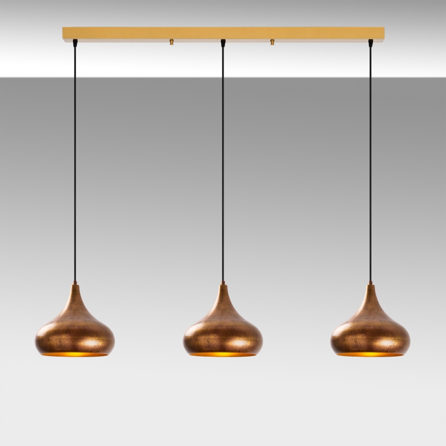 Lampa wisząca MUBA 3xE27/40W/230V miedziana