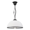 Lampa wisząca na drążku RETRO 1xE27/60W/230V czarny/biały