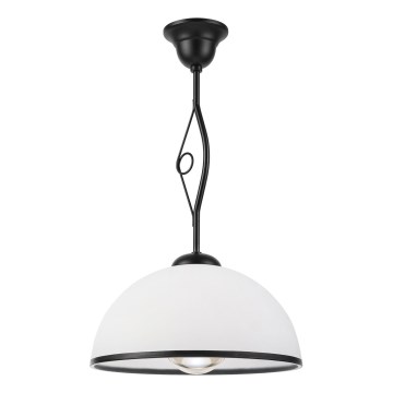 Lampa wisząca na drążku RETRO 1xE27/60W/230V czarny/biały