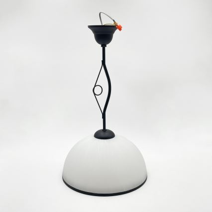 Lampa wisząca na drążku RETRO 1xE27/60W/230V czarny/biały