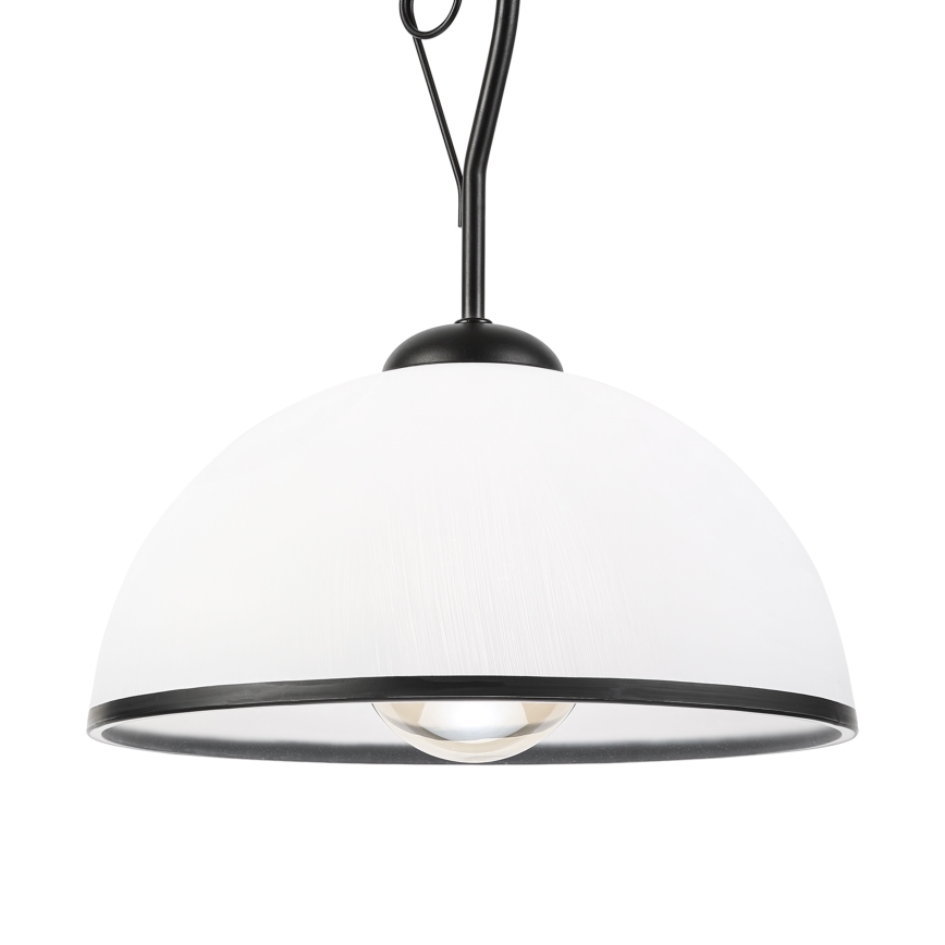 Lampa wisząca na drążku RETRO 1xE27/60W/230V czarny/biały