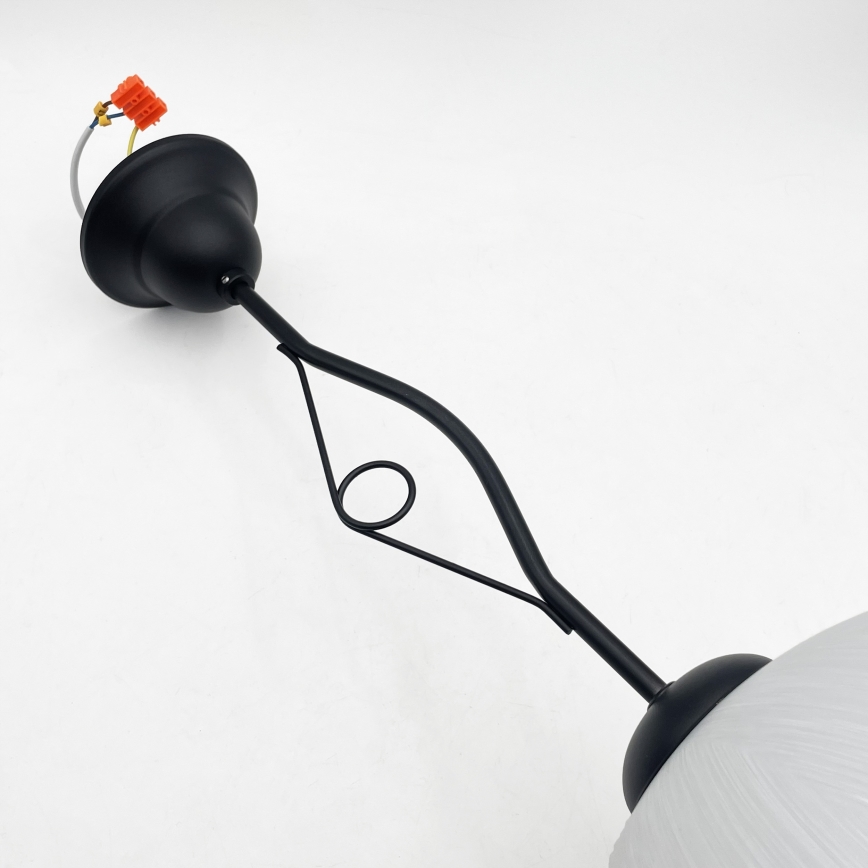 Lampa wisząca na drążku RETRO 1xE27/60W/230V czarny/biały