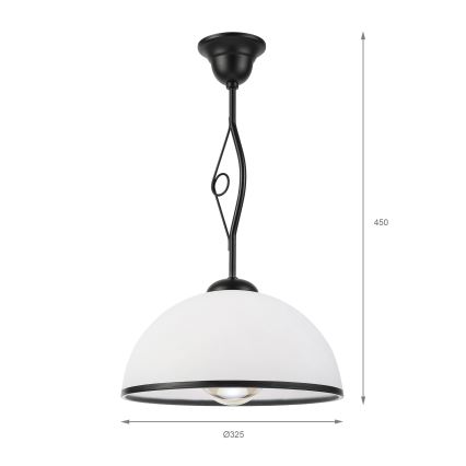 Lampa wisząca na drążku RETRO 1xE27/60W/230V czarny/biały