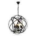 Lampa wisząca na łańcuchu IRONBALL 6xE27/40W/230V czarna
