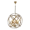 Lampa wisząca na łańcuchu IRONBALL 6xE27/40W/230V złota