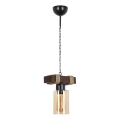 Lampa wisząca na łańcuchu JASMIN 1xE27/40W/230V brązowa/beżowa