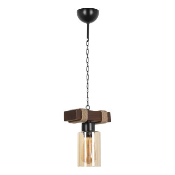 Lampa wisząca na łańcuchu JASMIN 1xE27/40W/230V brązowa/beżowa