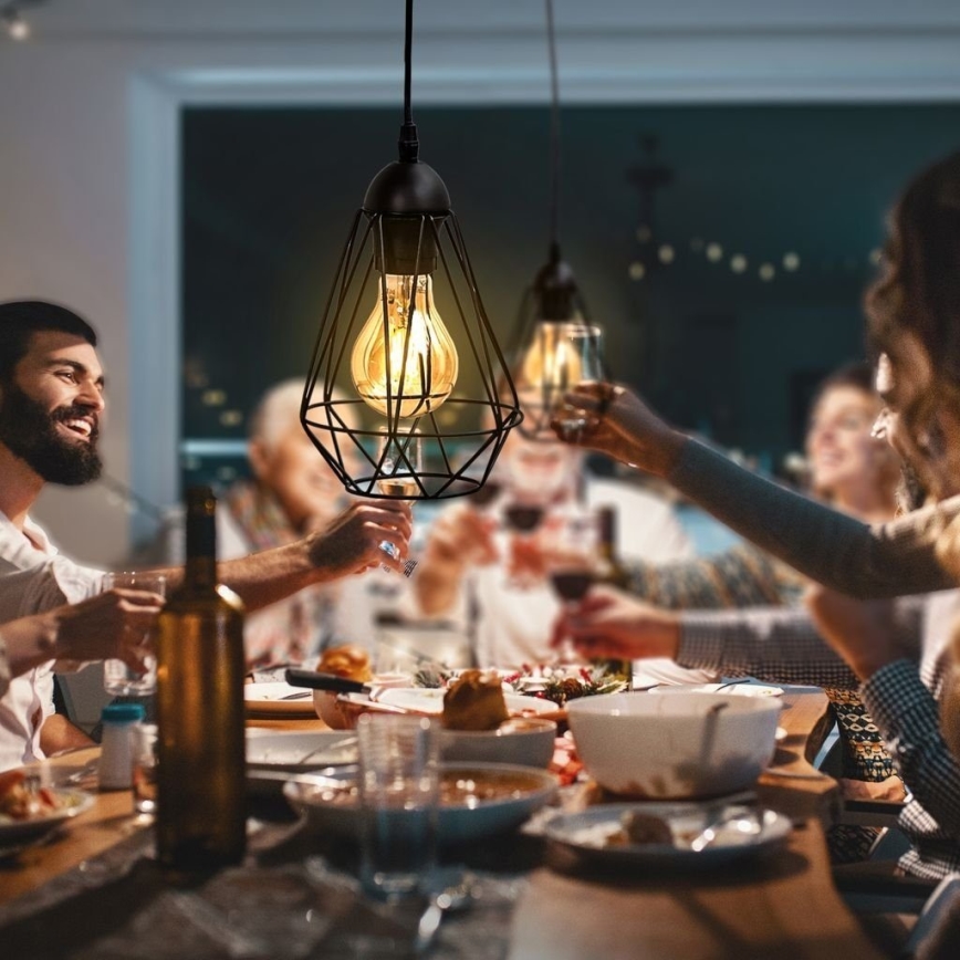 Lampa wisząca na lince 1xE27/40W/230V czarna