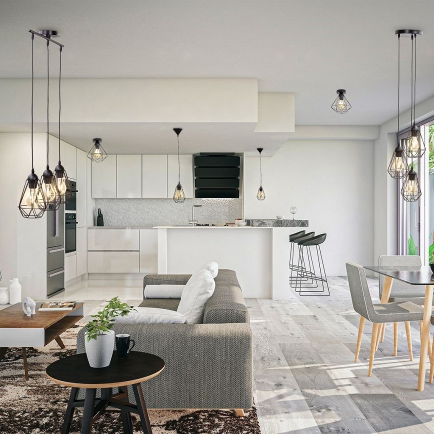 Lampa wisząca na lince 1xE27/40W/230V czarna