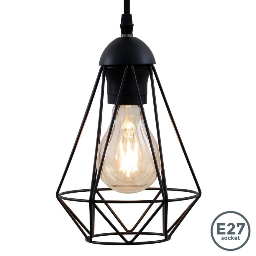 Lampa wisząca na lince 1xE27/40W/230V czarna