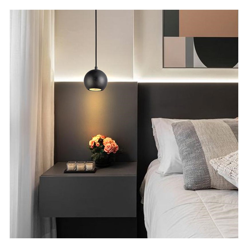 Lampa wisząca na lince 1xGU10/10W/230V Ø 11 cm lite drewno/jesion