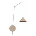 Lampa wisząca na lince ABRAMO 1xE27/15W/230V beżowa