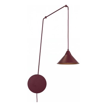 Lampa wisząca na lince ABRAMO 1xE27/15W/230V czerwona