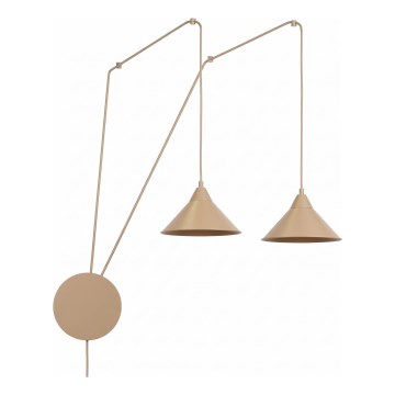Lampa wisząca na lince ABRAMO 2xE27/15W/230V beżowa