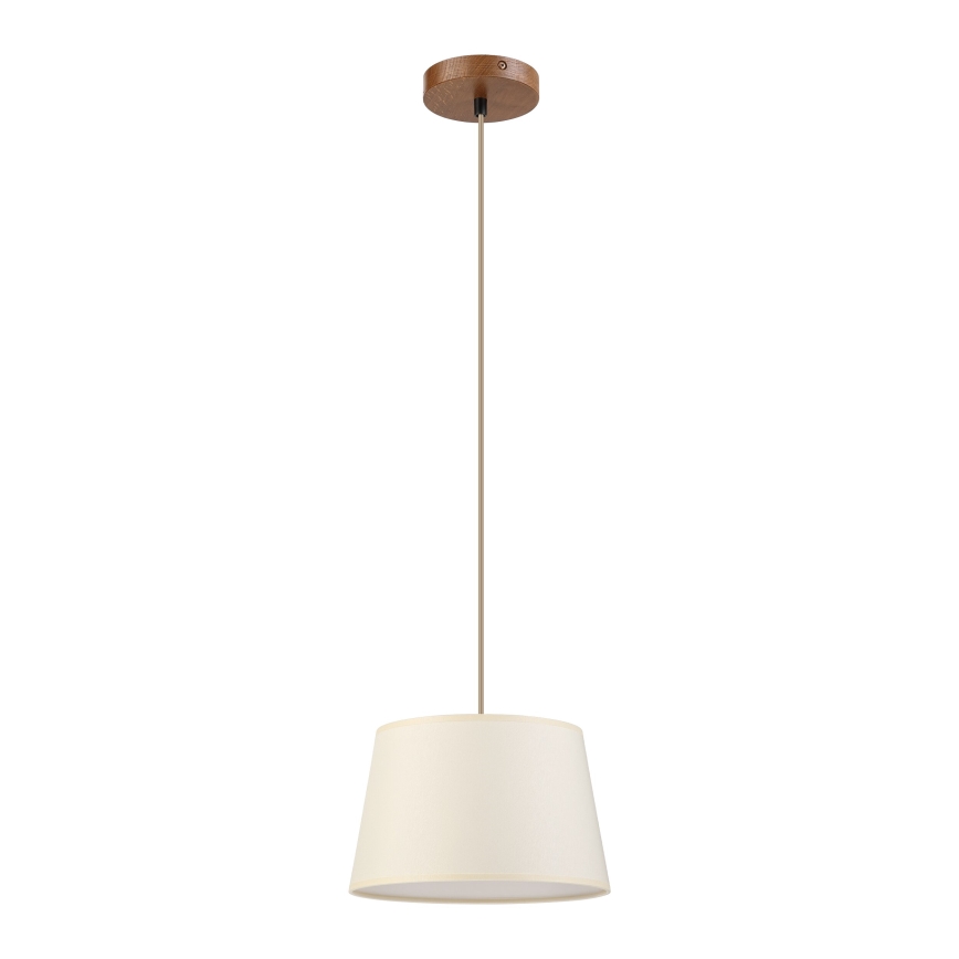 Lampa wisząca na lince AIDA 1xE27/15W/230V, śr. 25 cm, dąb/kremowy