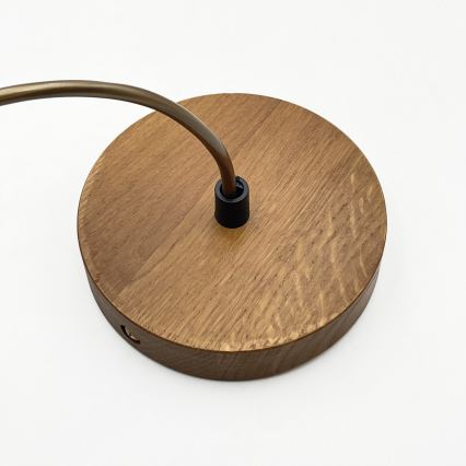 Lampa wisząca na lince AIDA 1xE27/15W/230V Ø 35 cm dąb/rafia