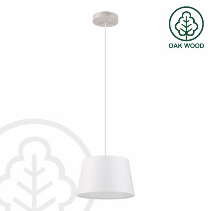 Lampa wisząca na lince AIDA 1xE27/60W/230V śr. 25 cm dąb/biały