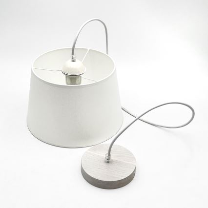 Lampa wisząca na lince AIDA 1xE27/60W/230V śr. 25 cm dąb/biały