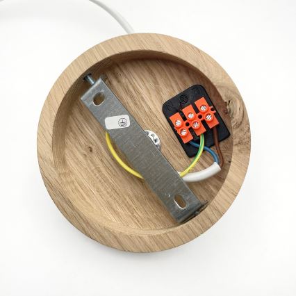 Lampa wisząca na lince AIDA 1xE27/60W/230V śr. 25 cm dąb/biały