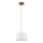 Lampa wisząca na lince AIDA 1xE27/60W/230V, śr. 25 cm, dąb/brąz/biały