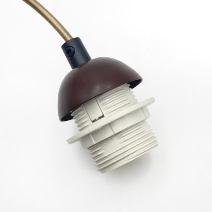 Lampa wisząca na lince AIDA 1xE27/60W/230V, śr. 25 cm, dąb/brąz/biały