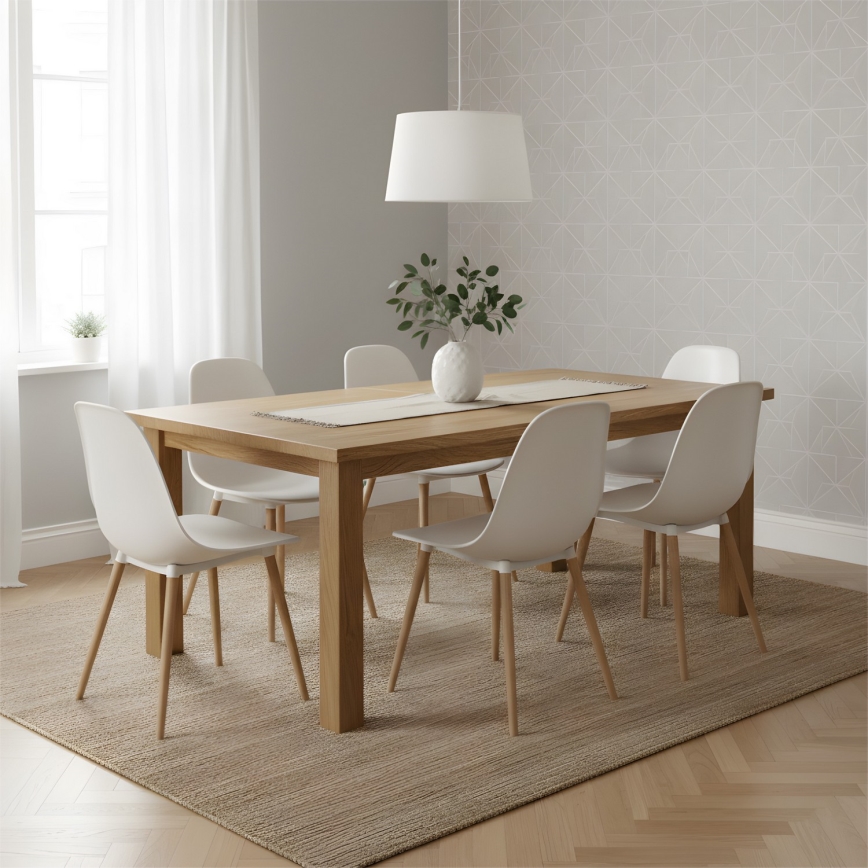 Lampa wisząca na lince AIDA 1xE27/60W/230V śr. 35 cm dąb/biały