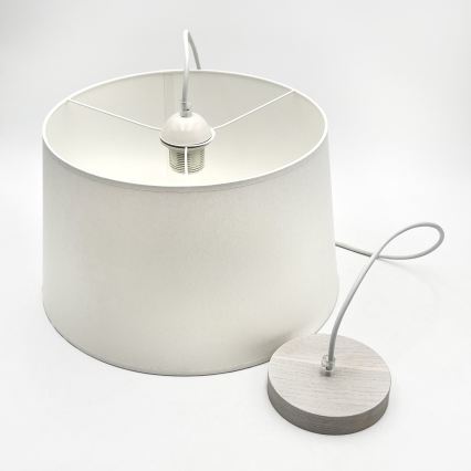 Lampa wisząca na lince AIDA 1xE27/60W/230V śr. 35 cm dąb/biały