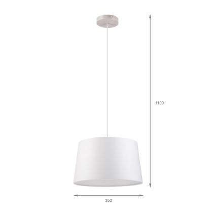 Lampa wisząca na lince AIDA 1xE27/60W/230V śr. 35 cm dąb/biały