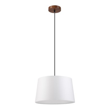 Lampa wisząca na lince AIDA 1xE27/60W/230V śr. 35 cm dąb/orzech/biała