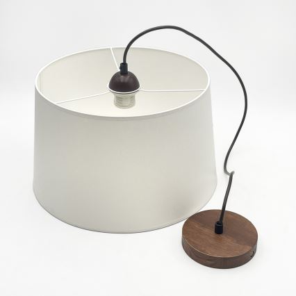 Lampa wisząca na lince AIDA 1xE27/60W/230V śr. 35 cm dąb/orzech/biała