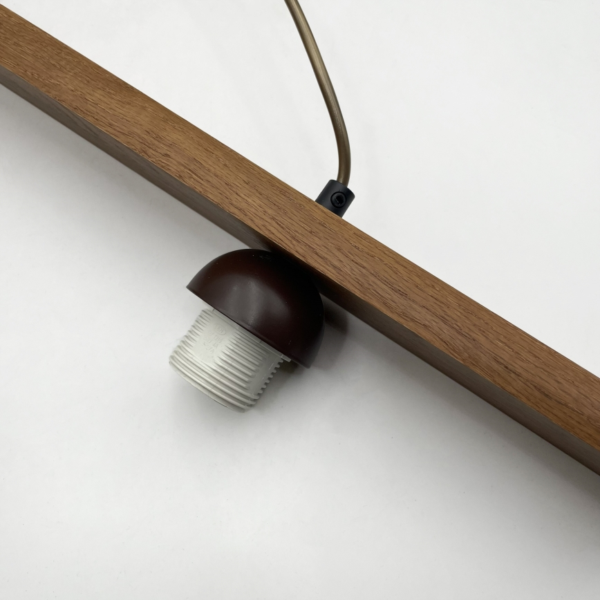 Lampa wisząca na lince AIDA 2xE27/15W/230V śr. 35 cm dąb/rafia