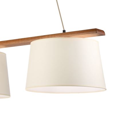 Lampa wisząca na lince AIDA 2xE27/15W/230V, średnica 35 cm, dąb/kremowy