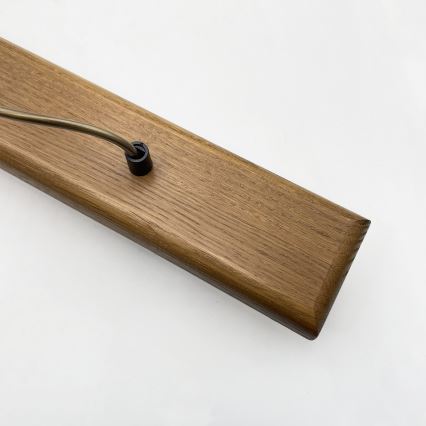 Lampa wisząca na lince AIDA 3xE27/15W/230V śr. 25 cm dąb/rafia