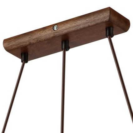 Lampa wisząca na lince AIDA 3xE27/60W/230V śr. 25 cm dąb/orzech