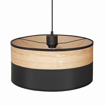 Lampa wisząca na lince ALBA 1xE27/15W/230V śr. 40 cm czarna/brązowa