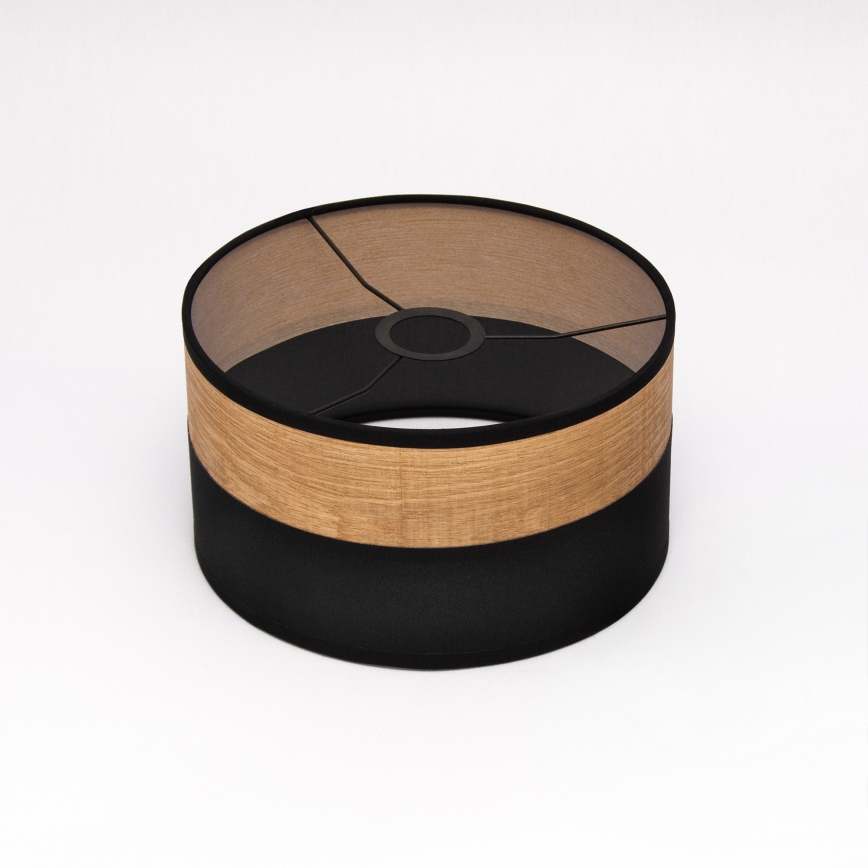 Lampa wisząca na lince ALBA 1xE27/15W/230V, średnica 25 cm, czarna/brązowa