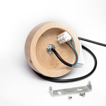 Lampa wisząca na lince ALBA 1xE27/15W/230V, średnica 45 cm, czarna/brązowa