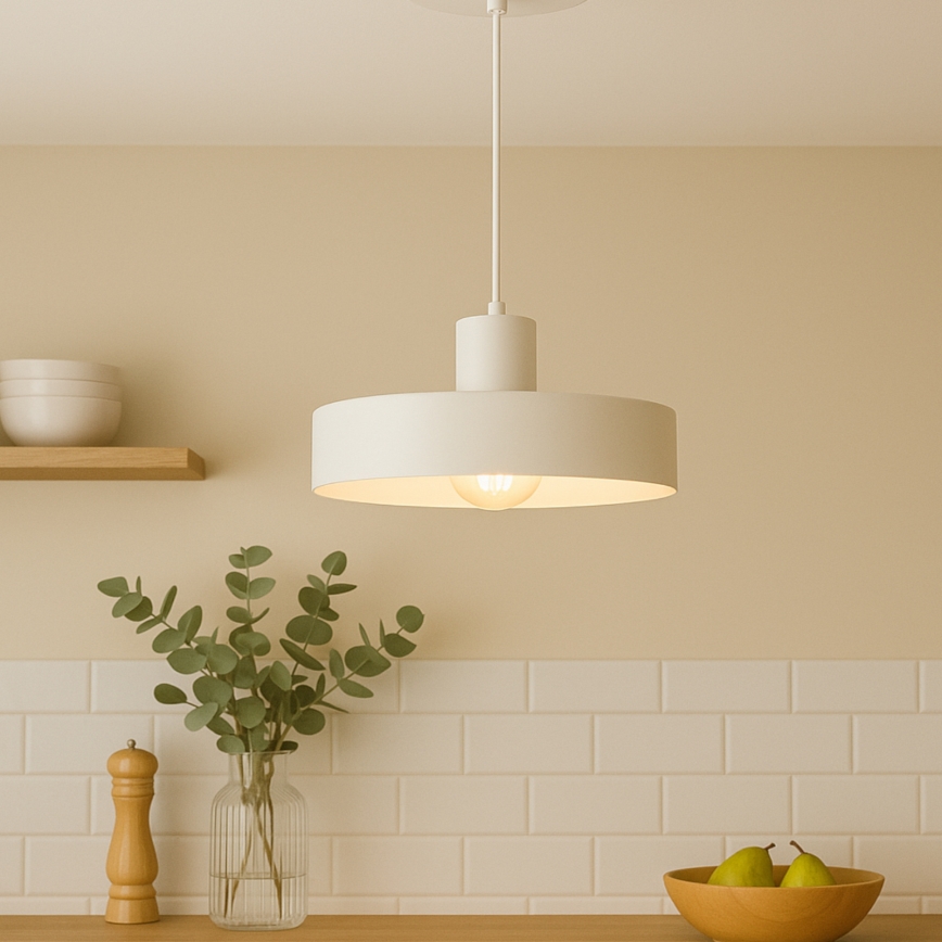 Lampa wisząca na lince ARCANE 1xE27/60W/230V biała