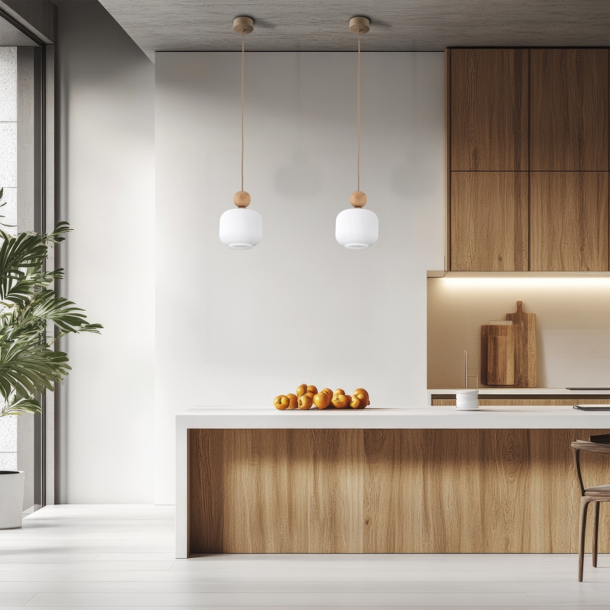 Lampa wisząca na lince BALLO 1xE14/10W/230V beżowa
