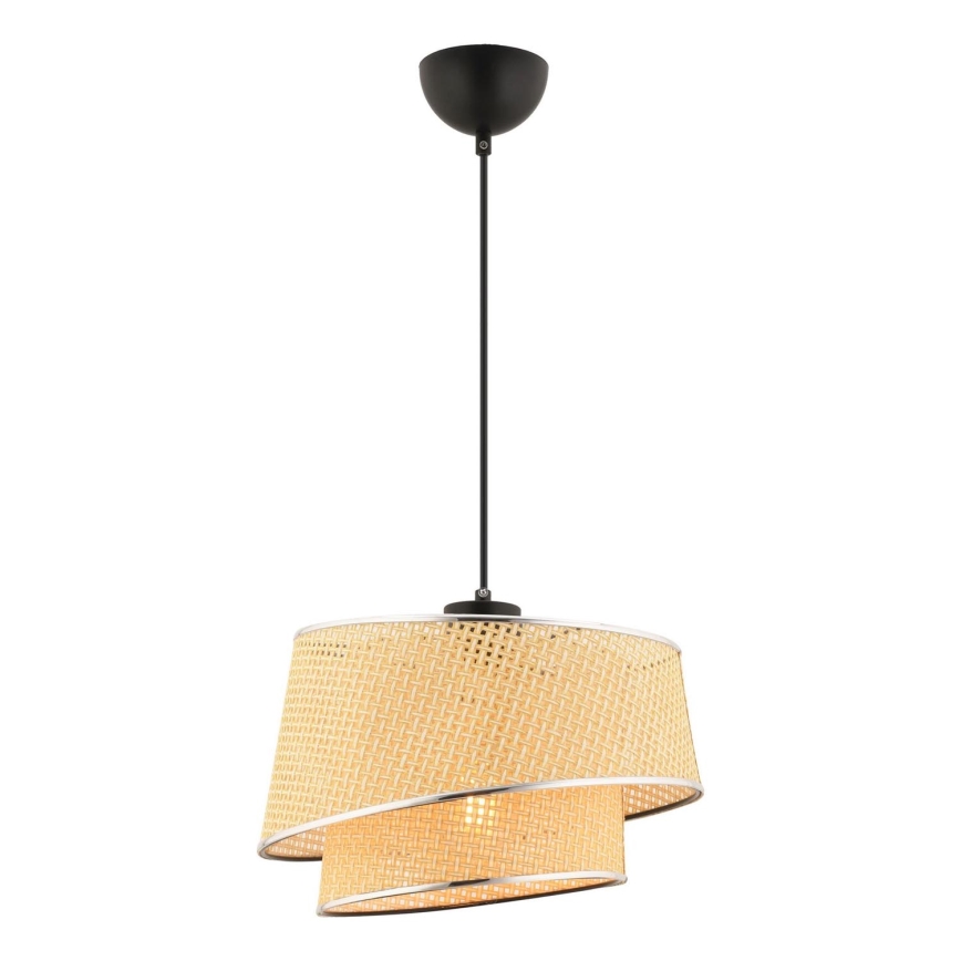 Lampa wisząca na lince BARETTE 1xE27/60W/230V beżowa/błyszczący chrom
