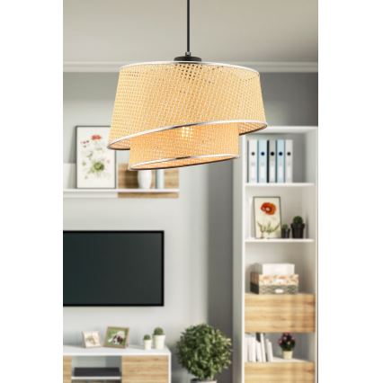 Lampa wisząca na lince BARETTE 1xE27/60W/230V beżowa/błyszczący chrom