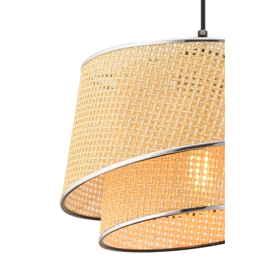 Lampa wisząca na lince BARETTE 1xE27/60W/230V beżowa/błyszczący chrom
