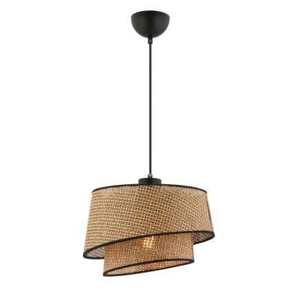Lampa wisząca na lince BARETTE 1xE27/60W/230V brązowa/czarna