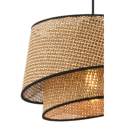 Lampa wisząca na lince BARETTE 1xE27/60W/230V brązowa/czarna