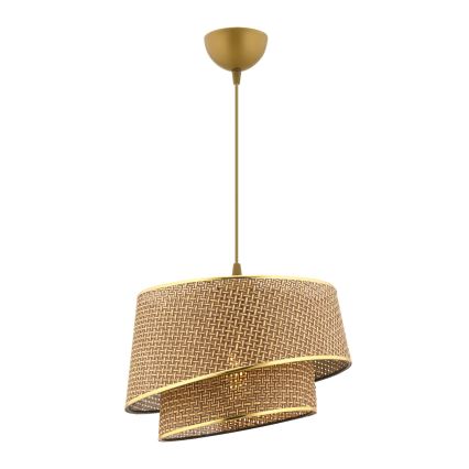 Lampa wisząca na lince BARETTE 1xE27/60W/230V brązowo-złota